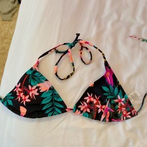 Floral triangle bikini top